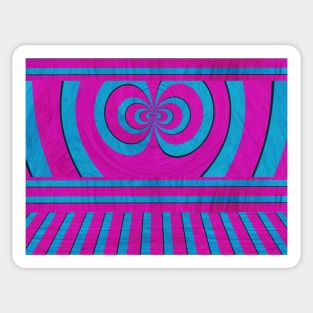 Pink and blue lined pattern Sticker